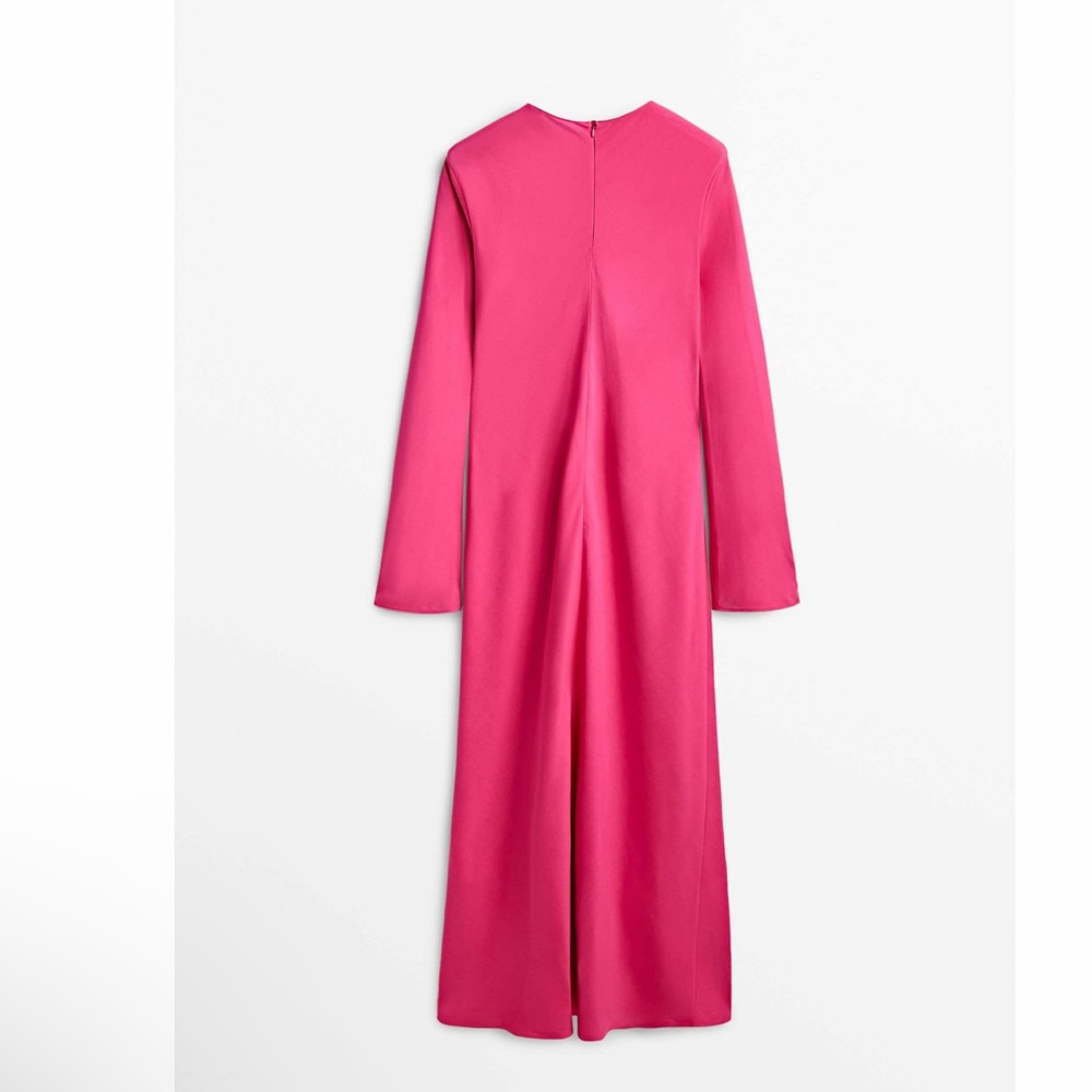 Massimo Dutti Elegant Fuchsia Long Sleeve Dress - Picture 3 of 7
